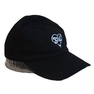 Adidas Novelty Black Golf Hat White Heart Embroidered Design on Front Women’s OS